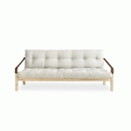 BANQUETTE FUTON POETRY EN PIN MASSIF COLORIS NATUREL COUCHAGE 130 X 190 CM._1