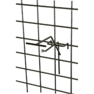 Broche simple fil + T L10cm + embout - gris martelé - par 20 - acier - pour grille et porte étiquette_1