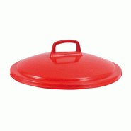 Couvercle avec poignée pour conteneur alimentaire rond HACCP 75L Gilac - Rouge_1