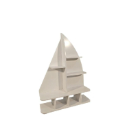 Présentoir bateau en bois blanc 60x18,5x84 cm_1