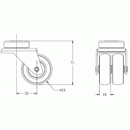 Roulette double 50mm 2