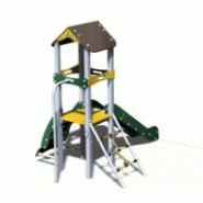 Structure de jeux combinées 1 tour Néo - NEO10915I - Créa Equipements - pour enfants de 2 à 8 ans avec toboggan et mur d'escalade_1