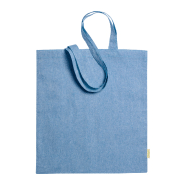 Tote bag - sac publicitaire en coton recyclé - anses longues - 120 g/m² - couleur bleu_1