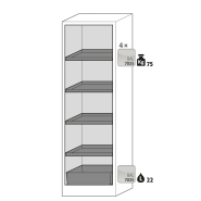 Armoire de sécurité Q-CLASSIC-30 - modèle Q30.195.056.FU.WDAS - réf 37582-061-34616 - Type 30 - Certifiée conforme FM 6050 et UL/ULC 1275_1