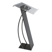 Présentoir lutrin noir A4 sur pied métal Z - 46x42x102cm - 13,5 kg_1