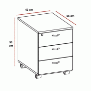 Caisson mobile 3 tiroirs - Quadrifoglio. - Gris_2