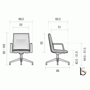 Fauteuil de réunion Atos - Mobel Linea - cuir noir_1