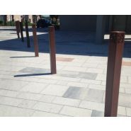 Potelet tectonique - métal rouillé plié avec motif découpé laser - hauteur 1000 ou 1200 mm_1