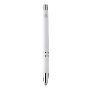 Stylo bille stylet antibactérien - plastique blanc - encre bleue - conforme ISO 22196_1