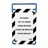 Barrière d'intervention 1 panneau - rayé Noir / Blanc (En panne) / 1000 / PVC_1