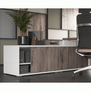 Bureau pour manager bicolore TAK - Mobel Linea - 225, Gauche, Chêne grisé_2