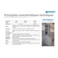 Monte-charge Microfreight Plus - Charge utile jusqu'à 1400 kg - Vitesse 0,13 m/s - Motorisation avec frein électromagnétique_1