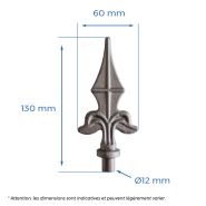 Pointe Ø12mm - H.130 x L.60mm_1