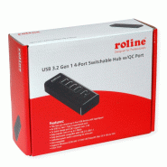 ROLINE Hub Notebook USB 3.2 Gen 1, 4 ports + 1 port chargeur (QC), ports commutables individuellement_1