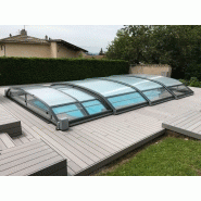 Protection de piscine télescopique avec vitrage 8mm alvéolaire et 2,5mm plein