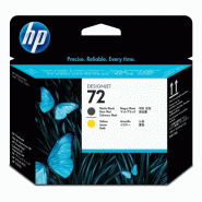 HP 72 tête d'impression DesignJet noir mat et jaune_1