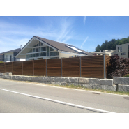 Mur anti-bruit réfléchissant Noistop Wood Elba et Elba Color - hauteur 180 à 225 cm - performances 24 dB Rw et 6.8 dB absorption_1