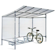 Abri vélo 5 places - Structure tubulaire aluminium anodisé - Toiture polycarbonate 10 mm traité anti-UV - Eco_1