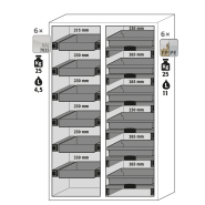 Armoire de sécurité combinée K-PHOENIX Vol.2-90 - modèle K90.196.120.MF.FWAC - 30334-001-33839 - type 90/30 avec système d’aération intégré et stockage mixte_1