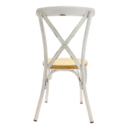 Chaise d'intérieur ONTARIO en acier et bois finitioin vintage blanc_1