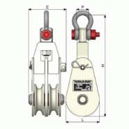 Poulie à corde ouvrante 2ajpm - levage, traction et Off Shore avec piton-manille émerillon_1