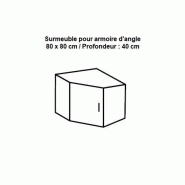 SUR MEUBLE ARMOIRE DRESSING D'ANGLE MALTA LAQUÉ BLANC CASSÉ 80 X 80 CM_1