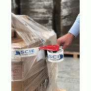 Adhésif personnalisé blanc impression 1 couleur - 338802 – Impression bleue - 50 mm x 132 m_1