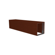 Banc d'extérieur en acier inoxydable et bois exotique - Référence MUB10 - longueur 2m, dimensions personnalisables_1