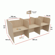 Bureau de call center version double 6 personnes Call. - Anthracite, 6 places_1