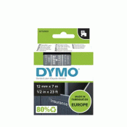 Dymo D1 - Standard àÉtiquettes - Blanc sur transparent - 12mm_1