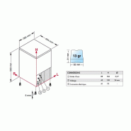 Machine à glaçons pleins inox 21kg/24h réserve 4kg condenseur eau Brema_1