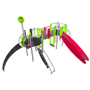 Structure multi-activités métallique Etnik Melilla - LD1EK0250 - Ludoparc - 2 tours - 2 à 8 ans - Inox_1