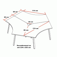 Bureau bench 3 personnes Ogi - MDD. - Blanc 9010, Blanc_1