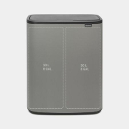 Poubelle Bo Touch Bin 2 x 30 litres - Mineral Concrete Grey - Idéale pour trier les déchets à la maison_1