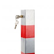 Pro-park-lock-70g - potelet de parking rabattable en acier galvanisé - groupe rms - facilement rabattable grâce à sa clé et sa serrure intégrée_1