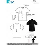 HENCP00201 - Veste de cuisine SNV - Manches courtes - 1 poche intérieure - 100% coton 200g_1