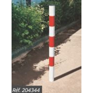 Potelet fixe POMPIER - bandes rouges rétro-réfléchissantes - hauteur 1000 mm - tube acier Ø76 mm_1