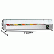 Saladette réfrigérée à poser 10 bacs gn 1/4 - vitrine à ingrédients de 200 cm_1