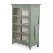 Meuble présentoir - Francisco Segarra - 98x49xH150cm - vert clair, vitrine avec 2 portes et 4 étagères_1