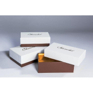 Boîte chocolat à couvercle intérieur or blanc/chocolat 16X9X5.2cm - par 10 - Haute qualité 750g/m²_1