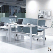 Bureau Bench réglable en hauteur TRAM - Mobel Linea - 120, Blanc, Acacia foncé_2
