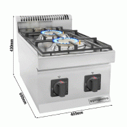 Cuisinière à gaz - 7 kW - 2 brûleurs  - Mario 600 | GGM -GHK46-E_1