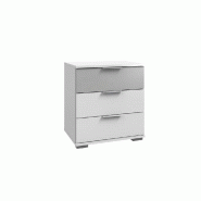 Lit VIRONI 180 x 200 cm - Chevets, étagère en verre avec éclairage LED - Décor chêne et béton - Tête de lit en cuir synthétique gris_1