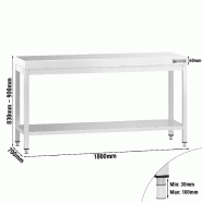 Tables Inox de Travail Centrales Premium avec Etagère - Profondeur 700 mm - 1800_1