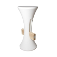 Tambar - Tabouret haut en résine et bois avec repose-pieds - Stamp_1