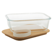 Lunch box en verre 800 ml - couvercle en bambou naturel et sangle en silicone_1