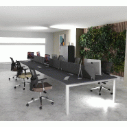 Bureau 6 personnes Tempo - Mobel linea - Alu, Anthracite, 360_0