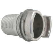 Demi-raccord symétrique avec verrou - DN 100 mm - Embout annelé Ø 100 mm - Alu_1