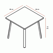 Petite table de réunion carrée Ogi - MDD. - Blanc 9010, Anthracite_1