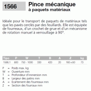 Pince mécanique pour paquets de matériaux - CMU 800kg - Référence 1566.1 - Eichinger_1